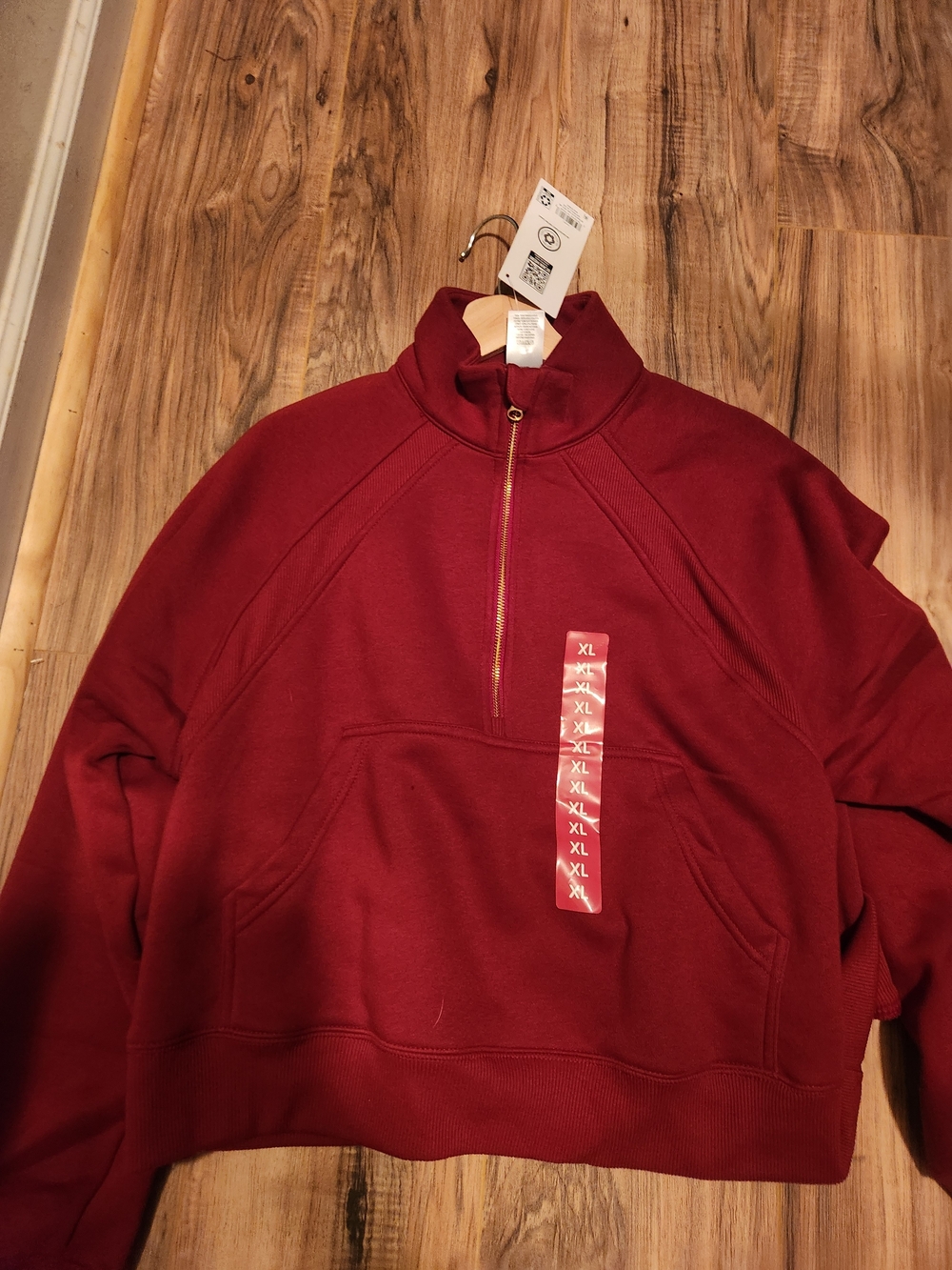 Women's Half-Zip Slightly Cropped Pullover Sweater - Burgundy